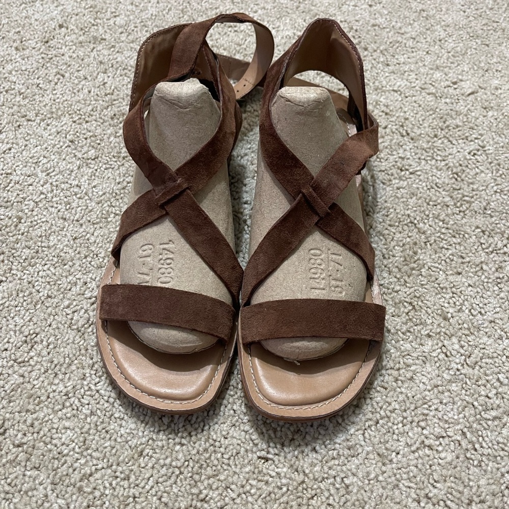 Franco Sarto Brown Strappy Sandals Size 6.5 Women’s Shoes 👢